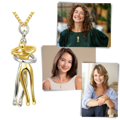 Hug Love Halsband – Symboliskt Parhalsband i Titanstål, Tidlös Design, Kärleksfull Gåva för Honom & Henne