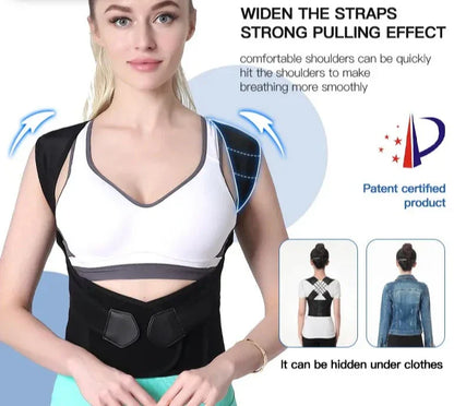 Ryggstöd för Hållning – Justerbart Posture Belt för Smärtlindring och Förbättrad Kroppshållning