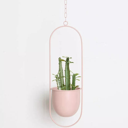 Halo Metal Hanging Planter – Elegant Hängande Kruka i Guld för Inomhus & Utomhusbruk