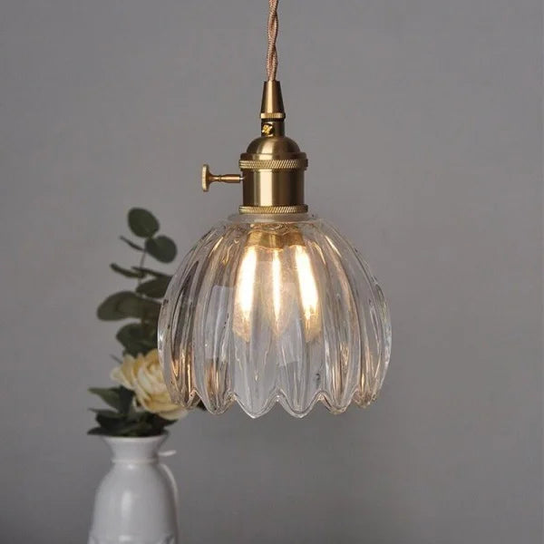 Japansk Retro Glasblomma Hänglampa – Tidlös Harmoni i Varje Rum