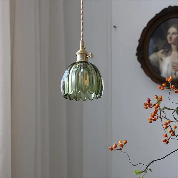 Japansk Retro Glasblomma Hänglampa – Tidlös Harmoni i Varje Rum
