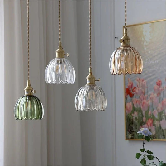 Japansk Retro Glasblomma Hänglampa – Tidlös Harmoni i Varje Rum