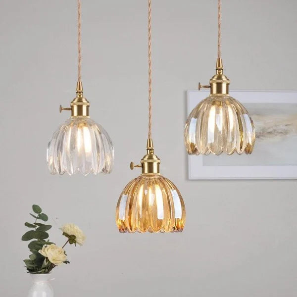 Japansk Retro Glasblomma Hänglampa – Tidlös Harmoni i Varje Rum