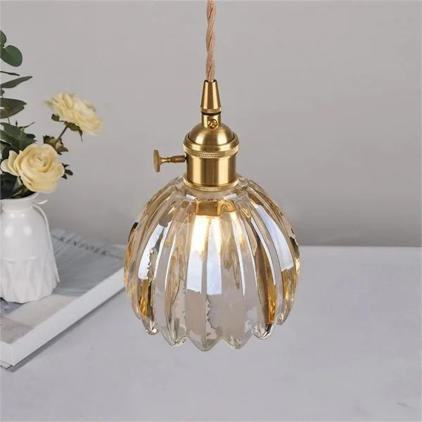 Japansk Retro Glasblomma Hänglampa – Tidlös Harmoni i Varje Rum