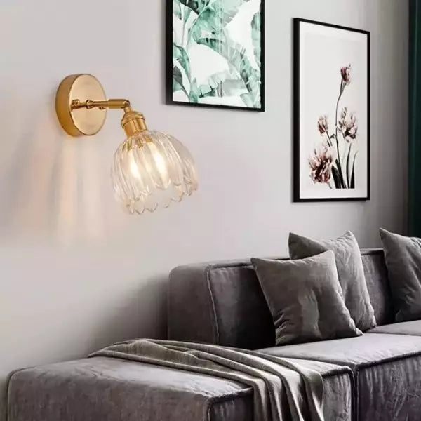 Retro Glasvägglampa – Tulpanformad Vägglampa i Elegant Vintage-Design