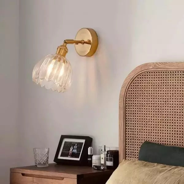 Retro Glasvägglampa – Tulpanformad Vägglampa i Elegant Vintage-Design