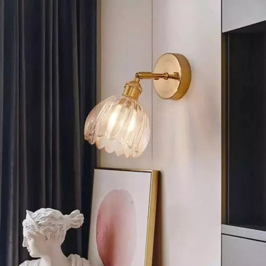 Retro Glasvägglampa – Tulpanformad Vägglampa i Elegant Vintage-Design