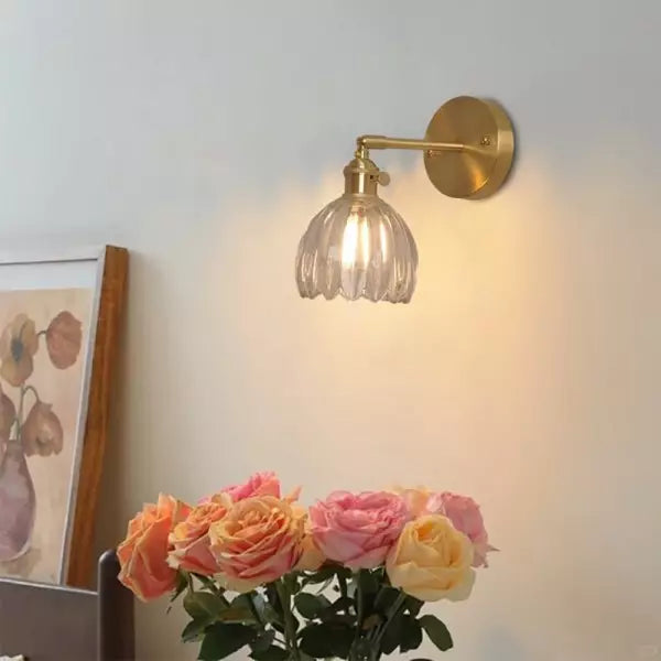 Retro Glasvägglampa – Tulpanformad Vägglampa i Elegant Vintage-Design