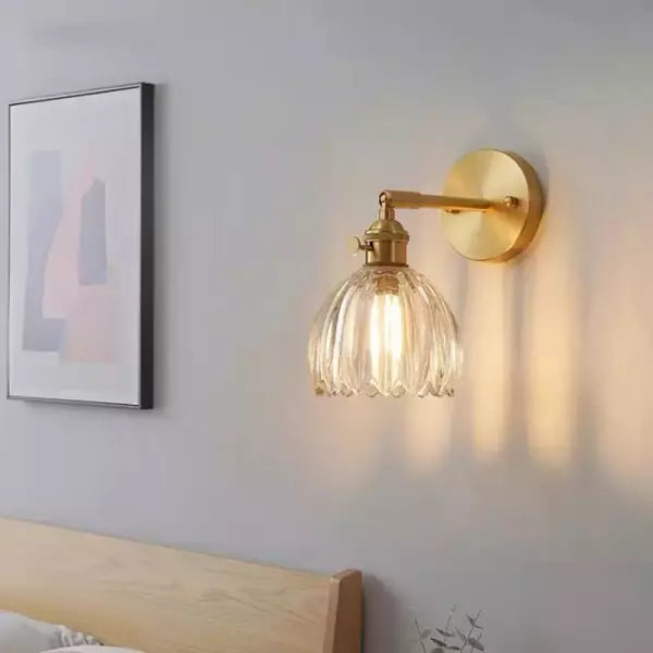 Retro Glasvägglampa – Tulpanformad Vägglampa i Elegant Vintage-Design