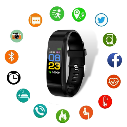 Senior Smartwatch – Enkel Hälsoklocka för Äldre - USB-laddning - Hälsoövervakning & Stegräknare