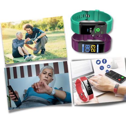 Senior Smartwatch – Enkel Hälsoklocka för Äldre - USB-laddning - Hälsoövervakning & Stegräknare