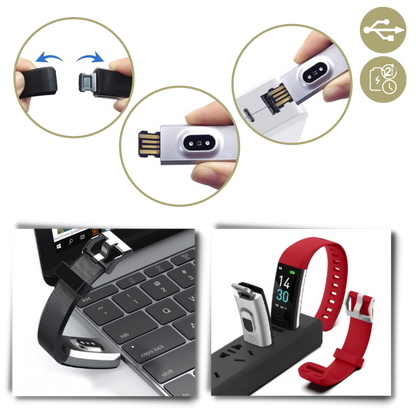 Senior Smartwatch – Enkel Hälsoklocka för Äldre - USB-laddning - Hälsoövervakning & Stegräknare