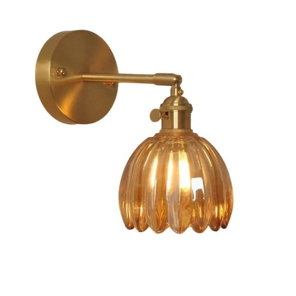 Retro Glasvägglampa – Tulpanformad Vägglampa i Elegant Vintage-Design