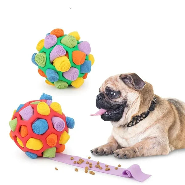 SnuffleMaster Nosaktivitetsboll för Hund – Interaktiv Aktiveringsleksak i Fleece & Gummi | Dold Godislek