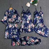 Navy blommig