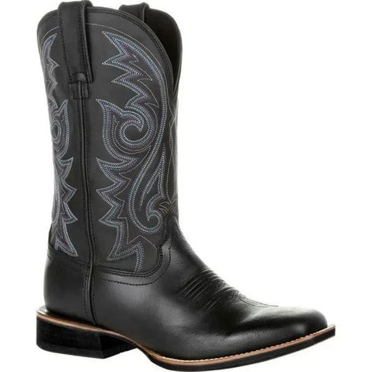 Klassiska cowboyboots för män – Handgjorda bruna läderstövlar med westernbrodyr